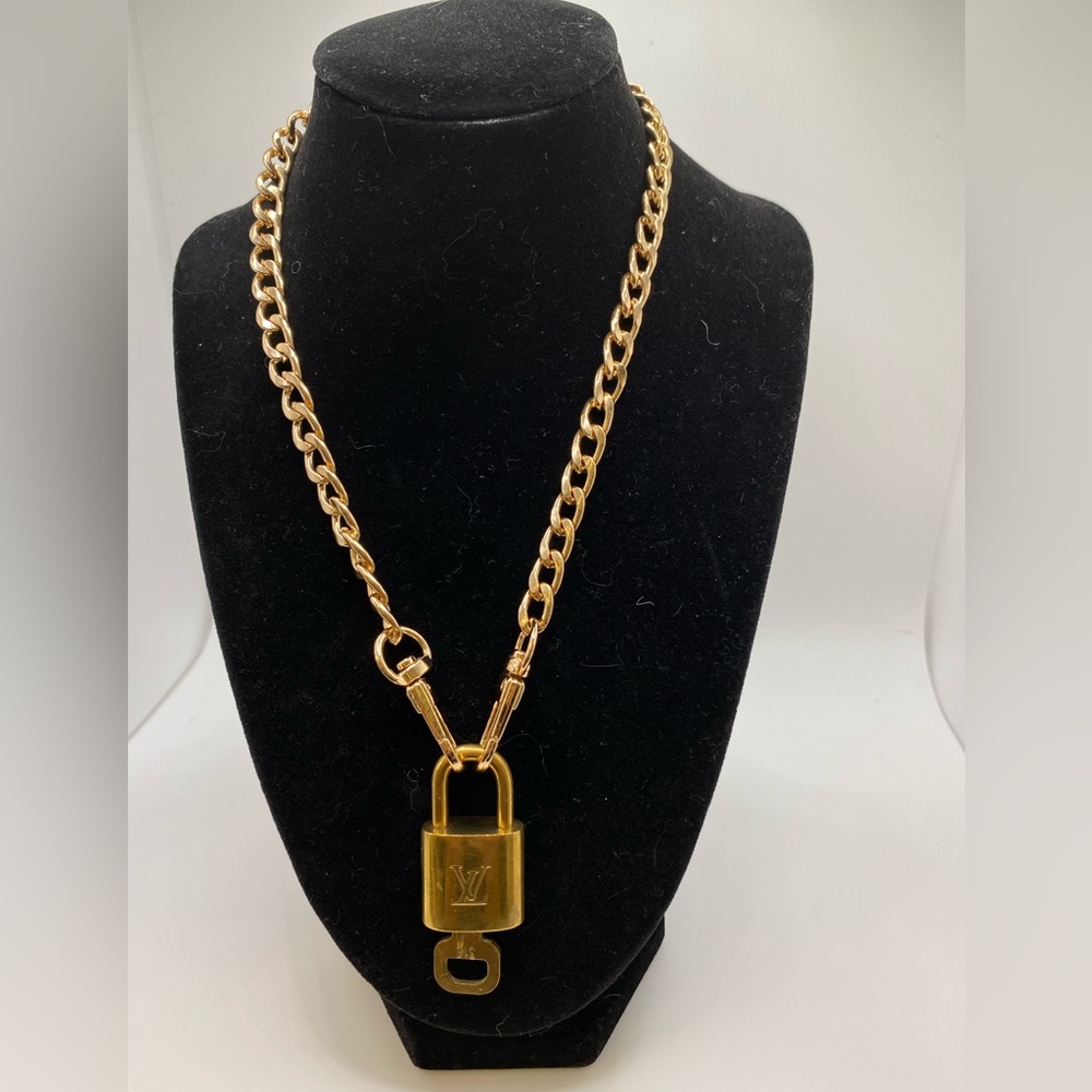 Louis Vuitton lock and key chain necklace